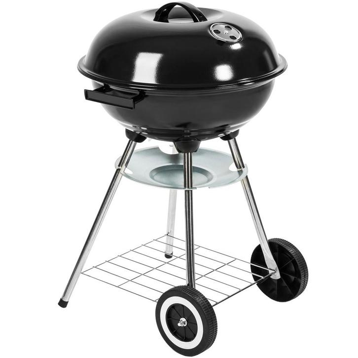 tectake Kogelbarbecue met wielen Ø 41,5cm - zwart, Tuin en Terras, Houtskoolbarbecues, Verzenden