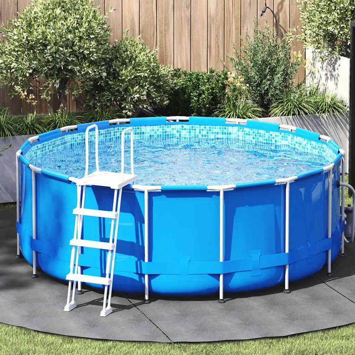 vidaXL Zwembadgrondzeil Ø306 cm polyester geotextiel, Tuin en Terras, Zwembaden, Nieuw, Verzenden