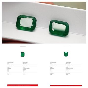 2 pcs Vert Émeraude - 10.67 ct - GRS (Laboratoire Gem