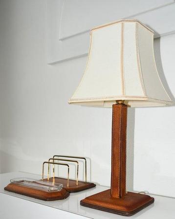 Zumpolle - Lampe de table - Cuir, Laiton, Verre - Boîte aux