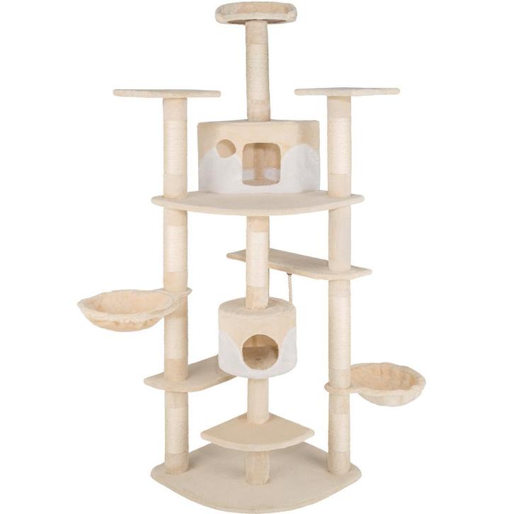 tectake Krabpaal Fippi 201cm - beige / wit, Dieren en Toebehoren, Katten-accessoires, Verzenden