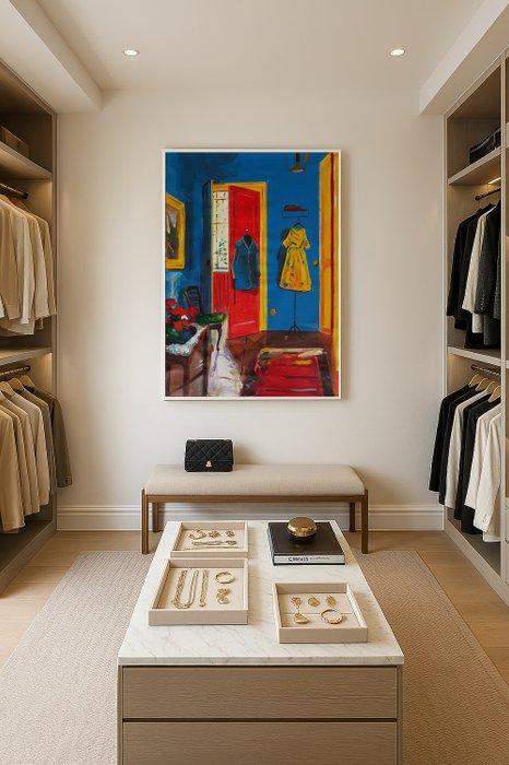 E. García - EL VESTIDOR AZUL- XL - (NO Reserve), Antiek en Kunst, Kunst | Schilderijen | Modern