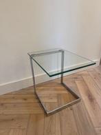 Gebra - Bijzettafel - Glas, Metaal, Verchroomd
