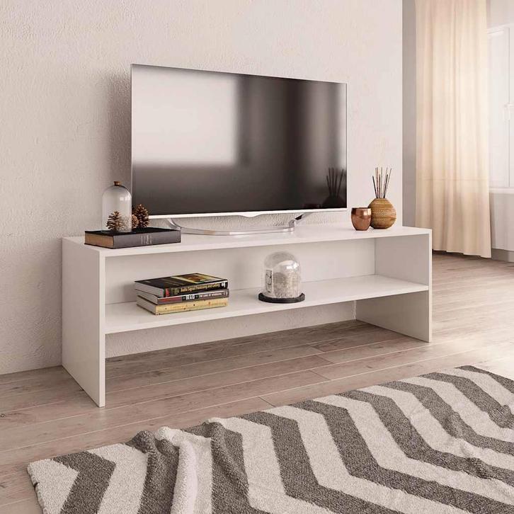 vidaXL Tv-meubel 120x40x40 cm bewerkt hout wit, Maison & Meubles, Armoires | Mobilier de télévision, Envoi