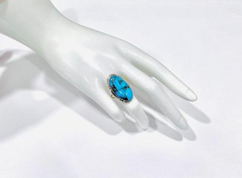 Zonder Minimumprijs - Ring Zilver Turquoise, Handtassen en Accessoires, Ringen