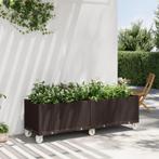 vidaXL Plantenbak met wielen 160x50x54 cm polypropeen bruin, Tuin en Terras, Verzenden, Nieuw