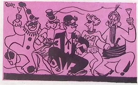 Spotprent over een carnaval nummer van de Notenkraker, Antiek en Kunst, Kunst | Litho's en Zeefdrukken, Verzenden