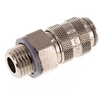Laiton nickelé Coupleur pneumatique DN 5 Douille G 1/4 pouce, Verzenden
