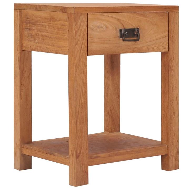 Massief Teak Nachtkastje | Tweede Kansje | Stoer & Robuust, Huis en Inrichting, Slaapkamer | Nachtkastjes, Nieuw, Hout, Minder dan 55 cm
