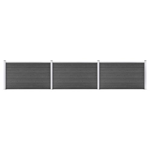 vidaXL Schuttingpanelenset 526x105 cm HKC zwart, Tuin en Terras, Tuinhekken en Hekwerk, Nieuw, Verzenden