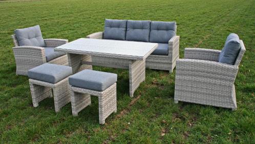 ② Aluminium Wicker Lounge Dining 100% Roestvrij Dining Set — Tuinsets — 2dehands