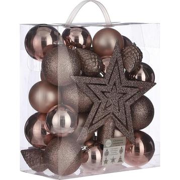 Kerstballen - kerstballenset met piek - 40 Stuks - Ø8 cm - beschikbaar voor biedingen