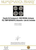 Empire romain. Claudio II & Constancio II. Silvered, Postzegels en Munten