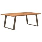 vidaXL Eettafel met natuurlijke rand massief eikenhout, Huis en Inrichting, Tafels | Eettafels, Verzenden, Nieuw