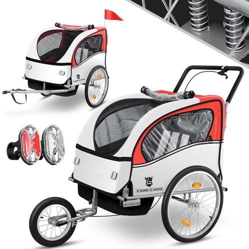 Viking Choice fietsaanhanger - rood - ombouwbaar naar jog..., Fietsen en Brommers, Fietsaccessoires | Aanhangwagens en Karren