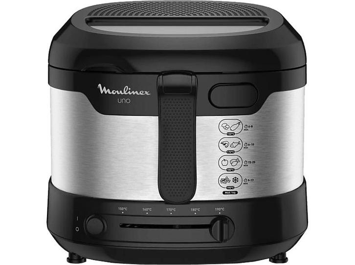 Moulinex -  Friteuse Uno  - Zwart, Elektronische apparatuur, Airfryers, Nieuw, 1000 t/m 1499 gram, Verzenden
