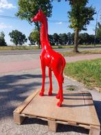 Beeld, 100 cm high giraffe red color - 100 cm - laminaat