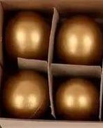 Ganzeneieren goud 8 cm leeggeblazen voor decoratie doos 4, Nieuw
