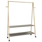 vidaXL Kledingrek met schappen en wielen 132x45,5x155,5 cm, Huis en Inrichting, Kasten | Kleerkasten, Verzenden, Nieuw
