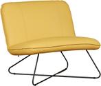 Gele leren industriële stoel zonder armleuning - Toledo Leer, Huis en Inrichting, Fauteuils, Nieuw, 75 tot 100 cm, Modern, Leer