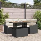 vidaXL Tuin Eettafel Set met kussen 5 pcs Zwart en Crème, Tuin en Terras, Verzenden, Nieuw
