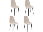 Set van 4 Kick eetkamerstoel Mees - beige, Verzenden, Nieuw