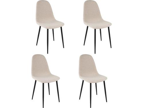 Set van 4 Kick eetkamerstoel Mees - beige, Huis en Inrichting, Woonaccessoires | Overige, Nieuw, Verzenden