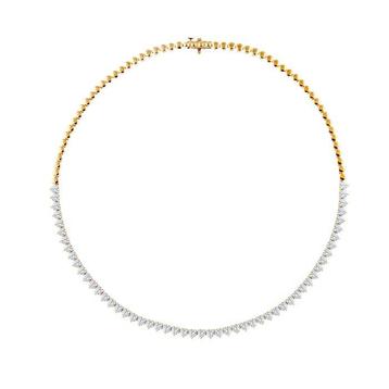 Halsketting - 14 karaat Geel goud -  13.82ct. tw. Diamant