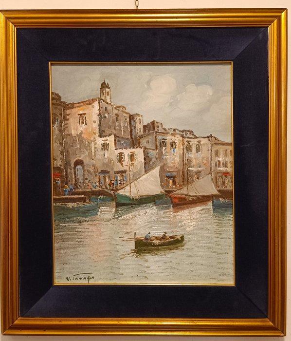 Vito Sinagra (XX) - Procida, Antiquités & Art, Art | Peinture | Classique