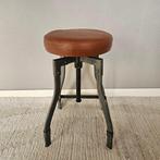 Tabouret - réglable en hauteur - Cuir, Fer - turntable