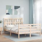 vidaXL Bedframe met hoofdbord massief hout 140x200 cm, Verzenden, Nieuw