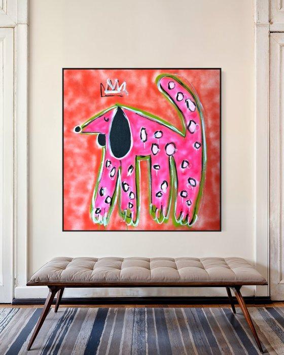 Timo Wedell - Basquiats Royale Dog - XL, Antiek en Kunst, Kunst | Schilderijen | Modern