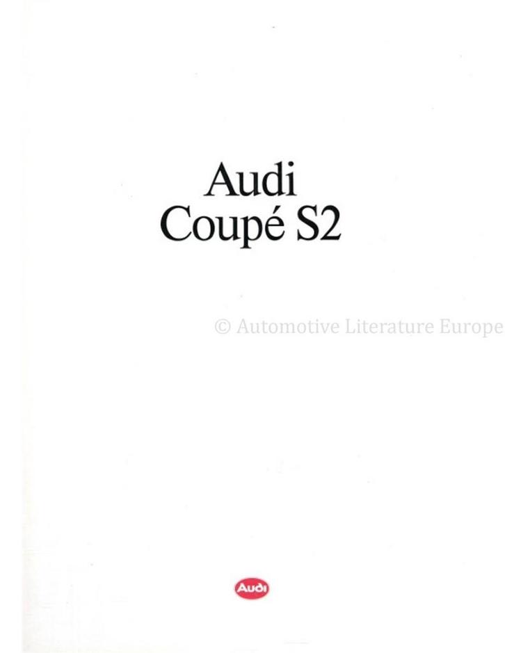 1991 AUDI COUPE S2 BROCHURE DUITS, Boeken, Auto's | Folders en Tijdschriften