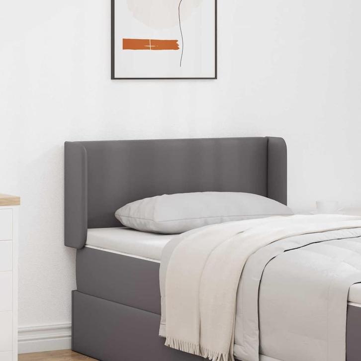 vidaXL Hoofdbord Oren 2 pcs Grijs 40 x 16 x 5 cm Kunstleer, Huis en Inrichting, Slaapkamer | Bedden, Nieuw, Verzenden