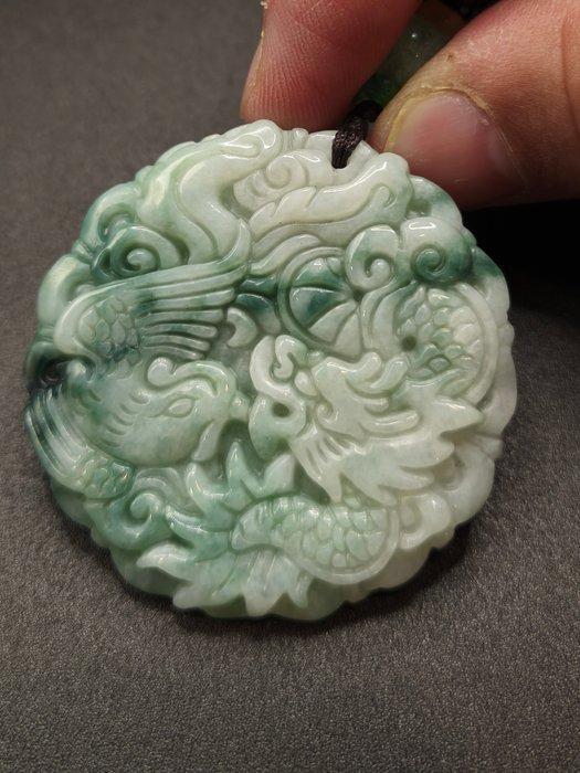 jadeiet - Amulet - Draak en Fenix, Antiquités & Art, Curiosités & Brocante