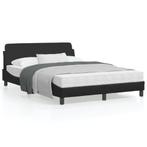 vidaXL Cadre de lit avec tête de lit Noir 140x200 cm, Neuf, Verzenden