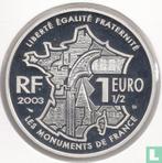 Frankrijk 1½ euro 2003 (PROOF) Château de Chambord, Postzegels en Munten, Munten | Europa | Euromunten, 1 euro, Verzenden, Goud