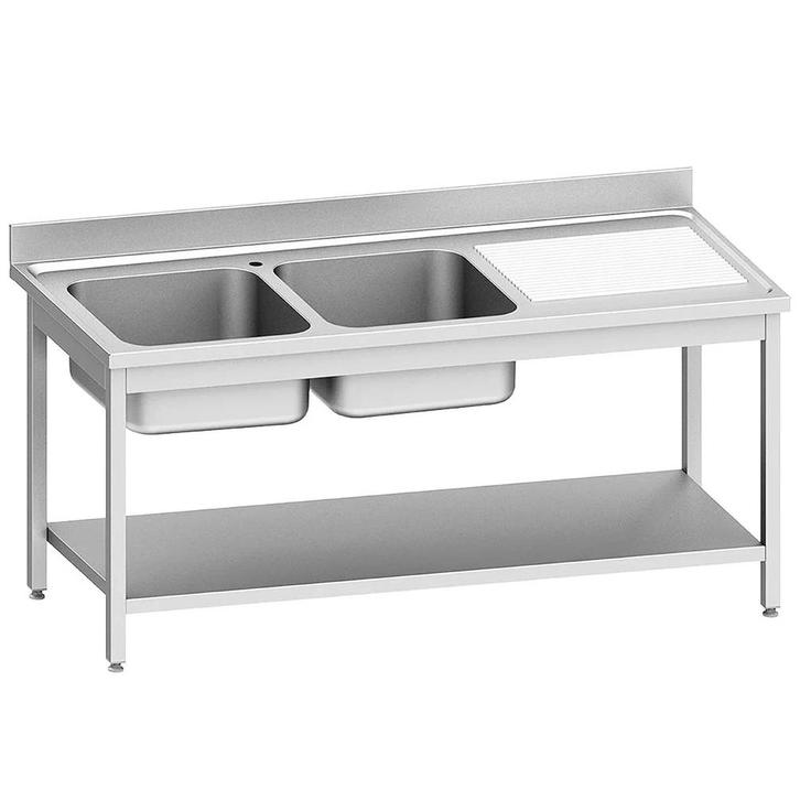 Spoeltafel | ECO | RVS | 2 Spoelbakken (Links) +, Zakelijke goederen, Horeca | Keukenapparatuur, Nieuw in verpakking, Verzenden