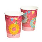 Bekers Donut 210ml 8st, Hobby en Vrije tijd, Feestartikelen, Verzenden, Nieuw
