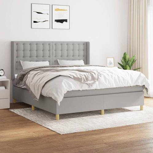 vidaXL Boxspring met matras stof lichtgrijs 160x200 cm, Huis en Inrichting, Slaapkamer | Bedden, Nieuw, Verzenden