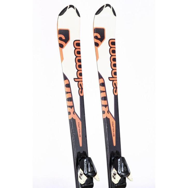 140 kinder skis SALOMON ENDURO JR 800 + Salomon L7, Sport en Fitness, Skiën en Langlaufen, Ski, 140 tot 160 cm, Carve, Gebruikt