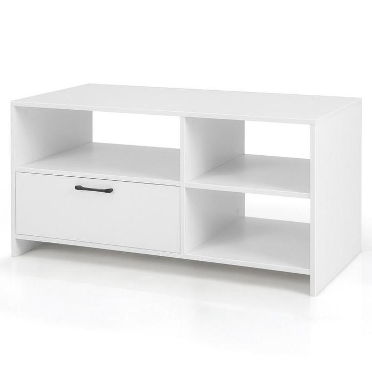 Tweedekans | Coast TV-Kast Lowboard 104,5 x 51,5 x 52 cm Wit, Doe-het-zelf en Bouw, Hout en Planken, Ophalen of Verzenden