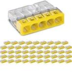 WAGO 5-polige Gele Lasklem 0.5-2.5mm² - 50 Stuks | LED Toebe, Bricolage & Construction, Verzenden
