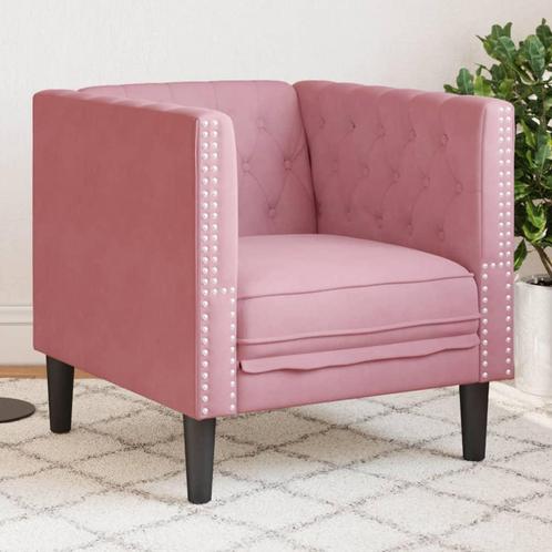 vidaXL Fauteuil Chesterfield-stijl fluweel roze, Maison & Meubles, Canapés | Salons, Envoi