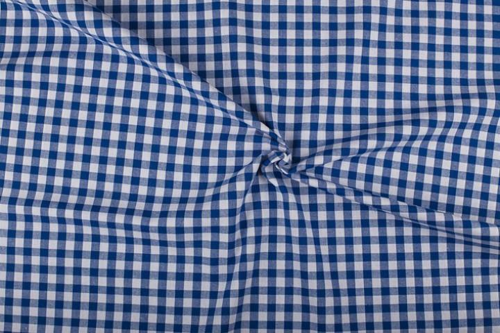 Ruitjesstof blauw - Katoen stof 40m op rol, Hobby en Vrije tijd, Stoffen en Lappen, Verzenden