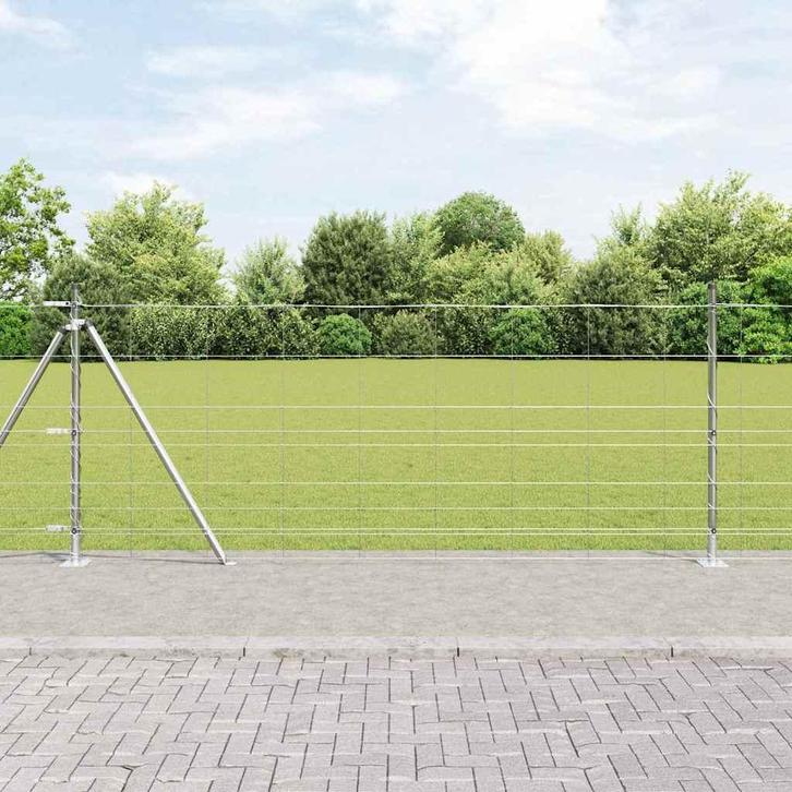 vidaXL Weidehekwerk Zilver 100 x 1 m Gegalvaniseerd staal, Tuin en Terras, Tuinhekken en Hekwerk, Nieuw, Verzenden