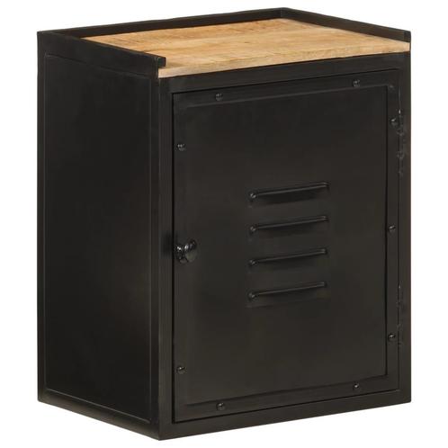 vidaXL Badkamerkast 40x30x50 cm ijzer en massief mangohout, Huis en Inrichting, Badkamer | Badkamermeubels, Nieuw, Verzenden