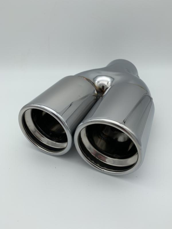 Uitlaat Sierstuk RVS Dubbel Rond – 2 x 76 mm, Autos : Pièces & Accessoires, Systèmes d'échappement, Enlèvement ou Envoi