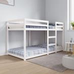 vidaXL Stapelbed 90x190 cm massief grenenhout wit, Huis en Inrichting, Slaapkamer | Bedden, Verzenden, Nieuw