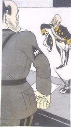 Spotprent met Ruys bij Mussolini (lijst optie, Lithos), Antiek en Kunst, Kunst | Litho's en Zeefdrukken, Verzenden